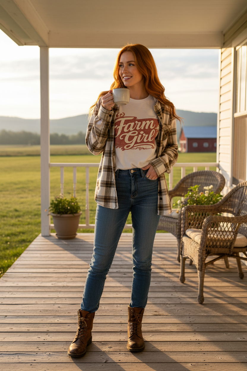 Farm Girl Brick Tee Mockup