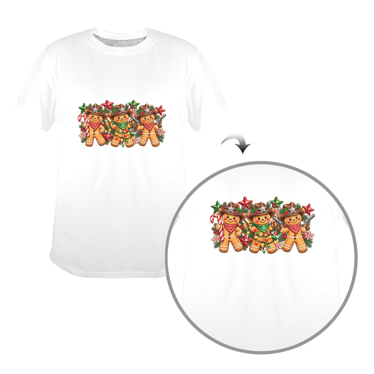 Gingerbread Cowboys Ladies Christmas Tee – Funny Western Holiday Shirt
