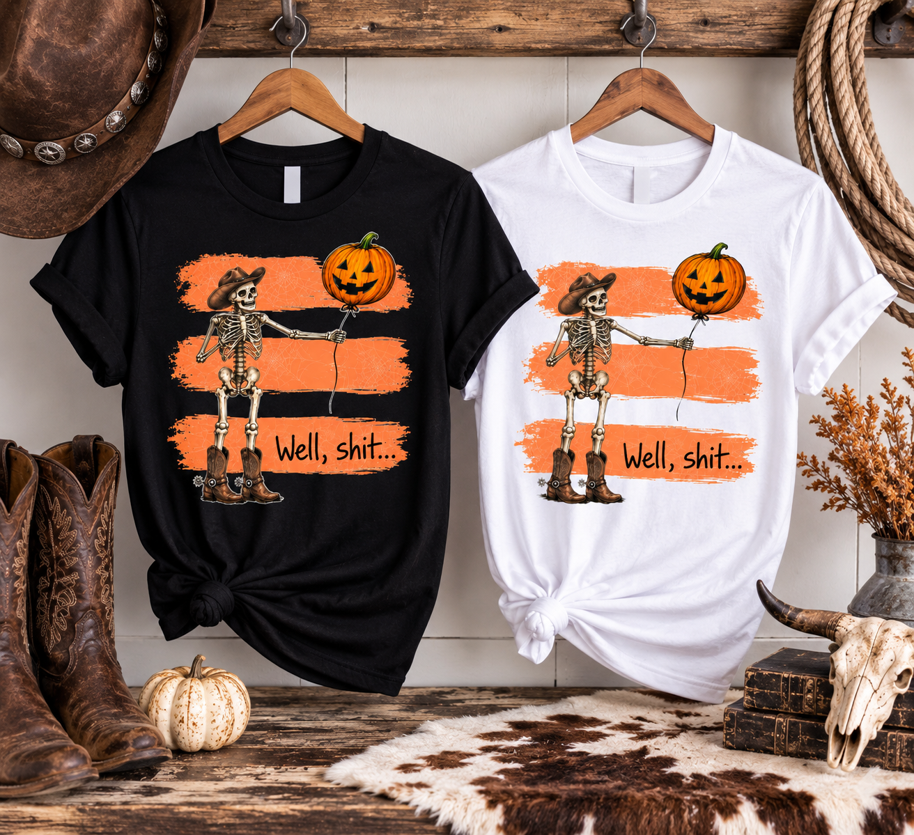 Well, Shit… Cowboy Skeleton Unisex Halloween Tee