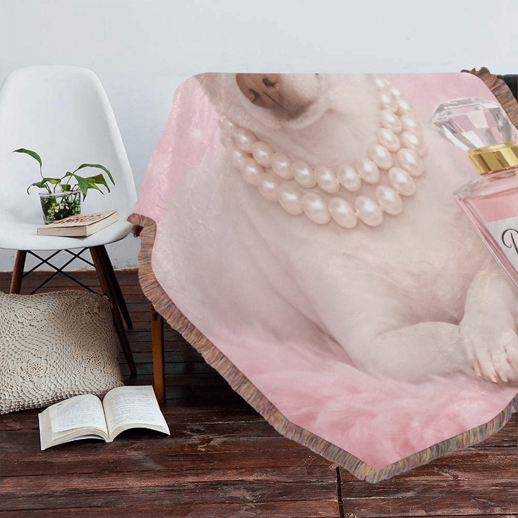 Coco ‘Pretty Girl’ – Glam Edition  Ultra-Soft Fringe Blanket 40"x50"