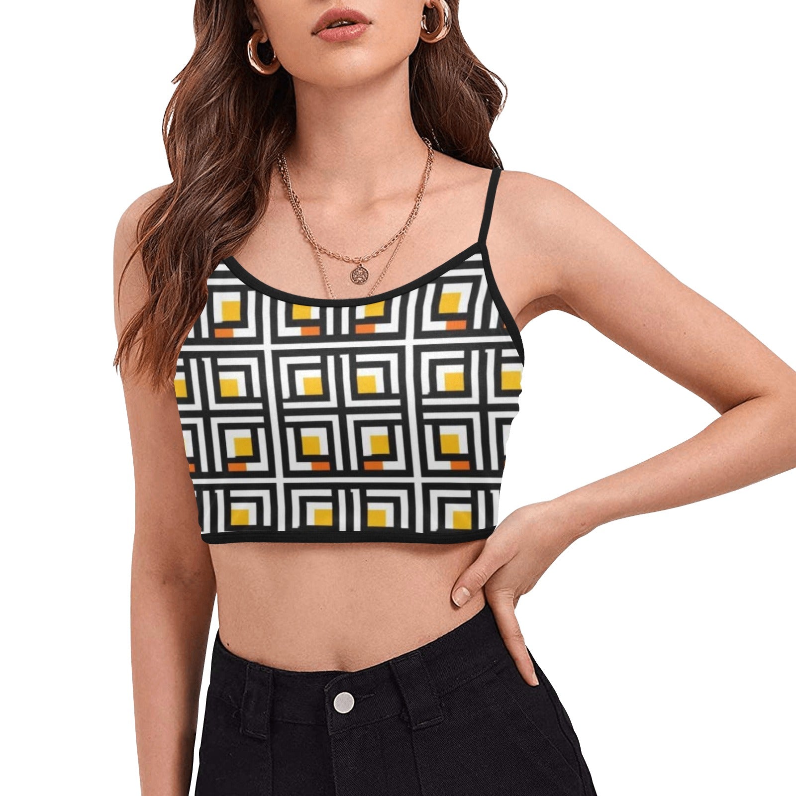 Vintage Elite Society Women's Spaghetti Strap Crop Top