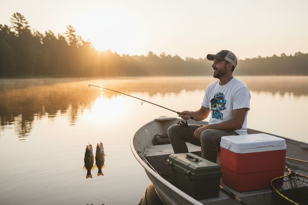 Fishing Fish Graphic Tee Guy Fishing Mockup