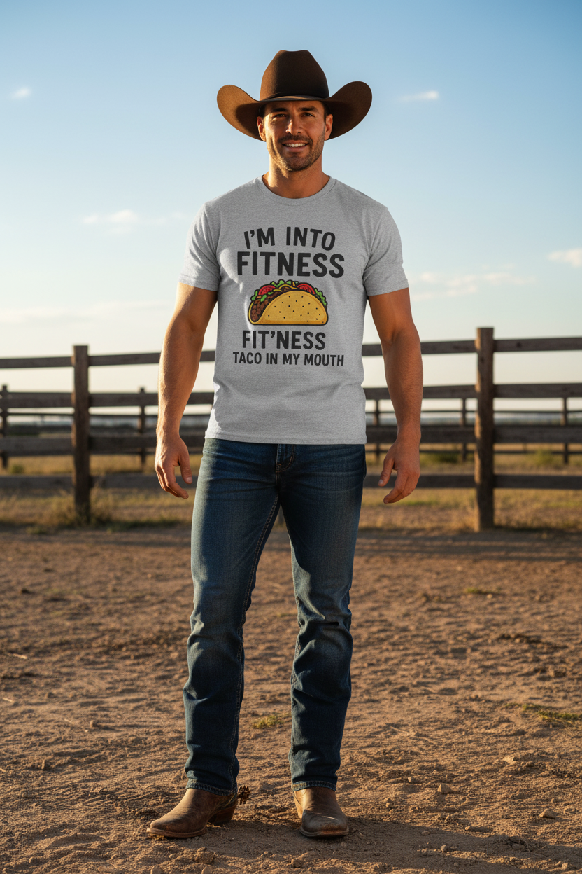 Fitness Taco Grey Cowboy Mockup