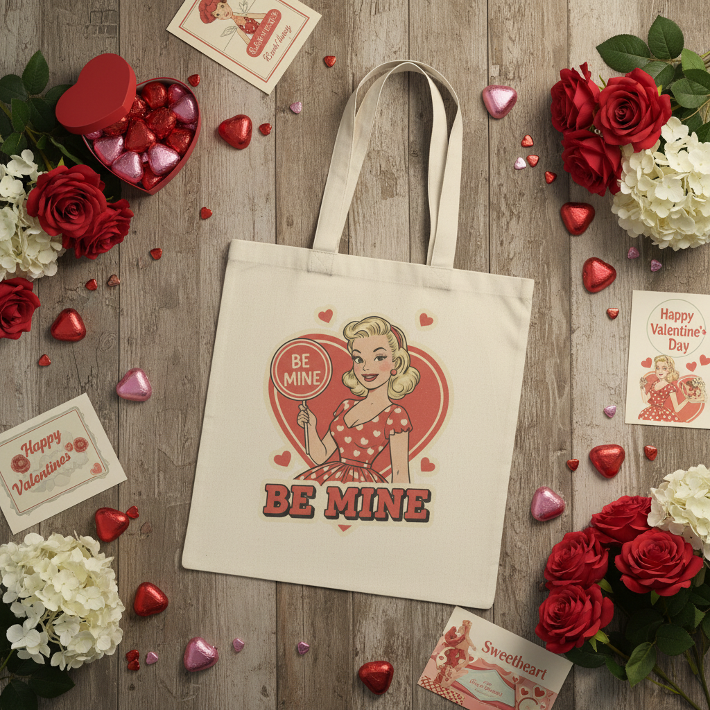 Flat lay with Valentine's Day items