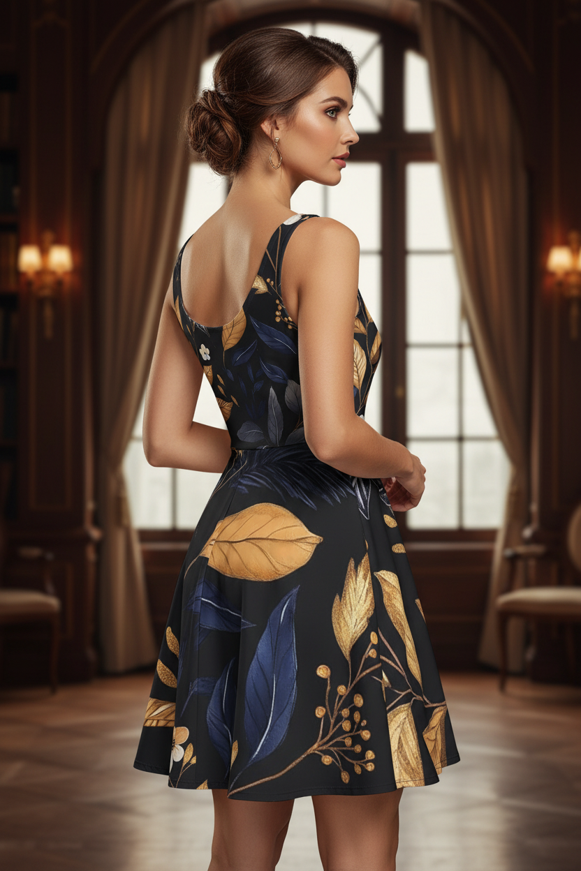 Floral Nightfall Dress Opposite Side