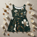 Floral Skater Dress Flat Lay with Candles