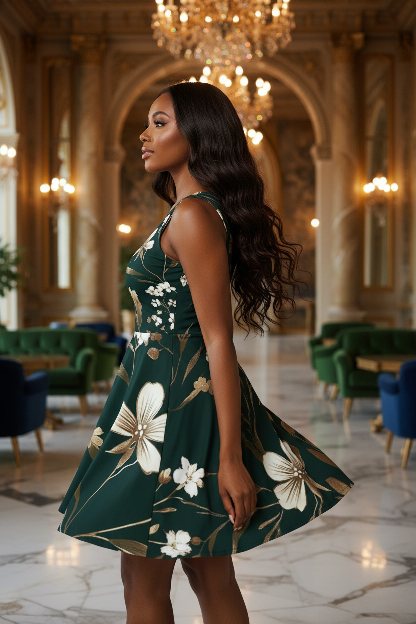 Floral Skater Dress Side