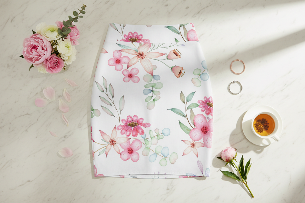 Floral Watercolor Skirt Display