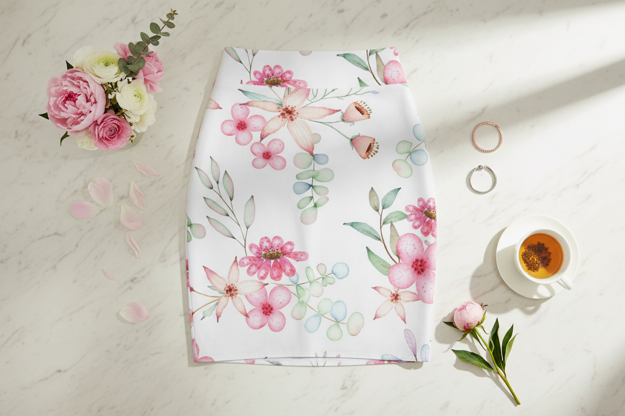 Floral Watercolor Skirt Display