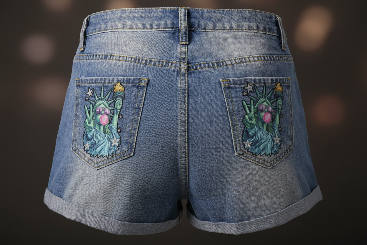 Free Spirit Denim Shorts - Both Pockets Zoom