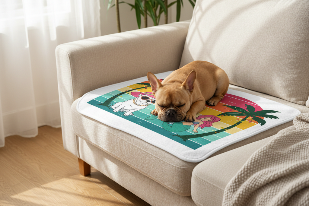 French Bulldog Sofa Mockup