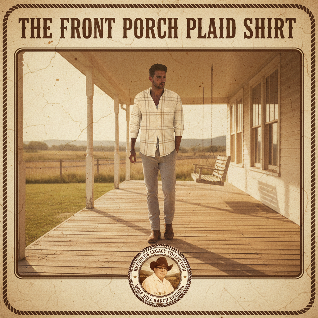 Front Porch Plaid Ad With Badge