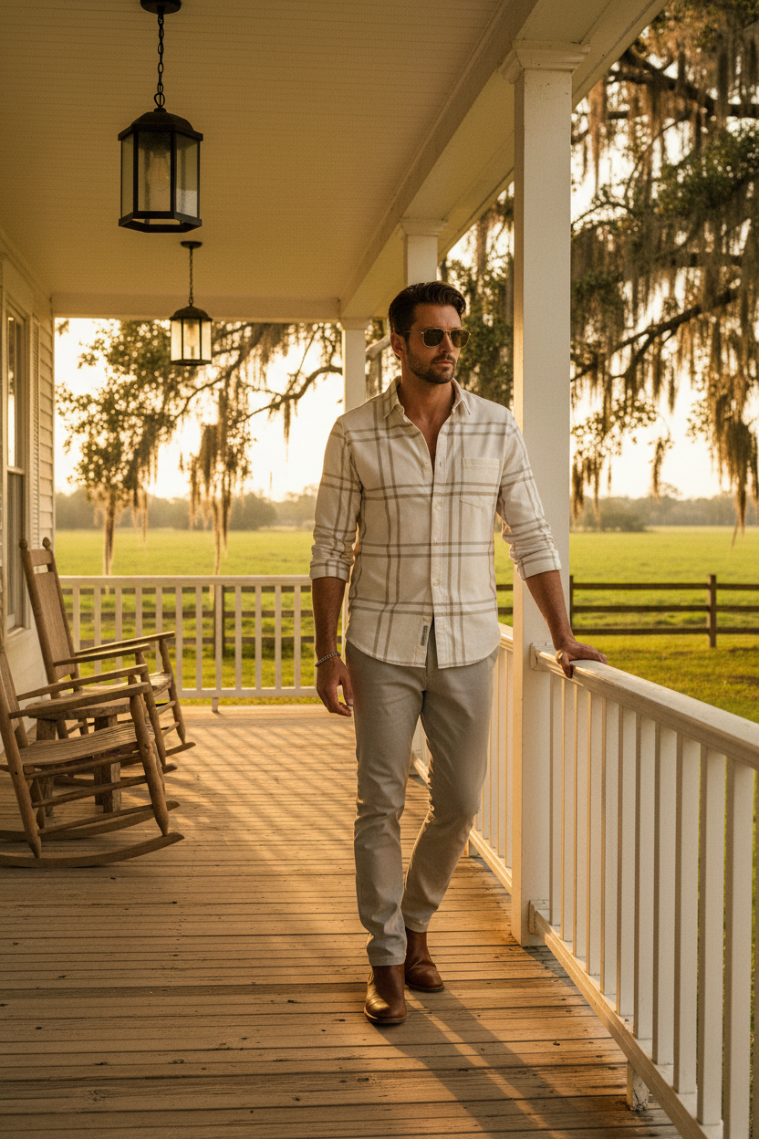Front Porch Plaid Standing Porch
