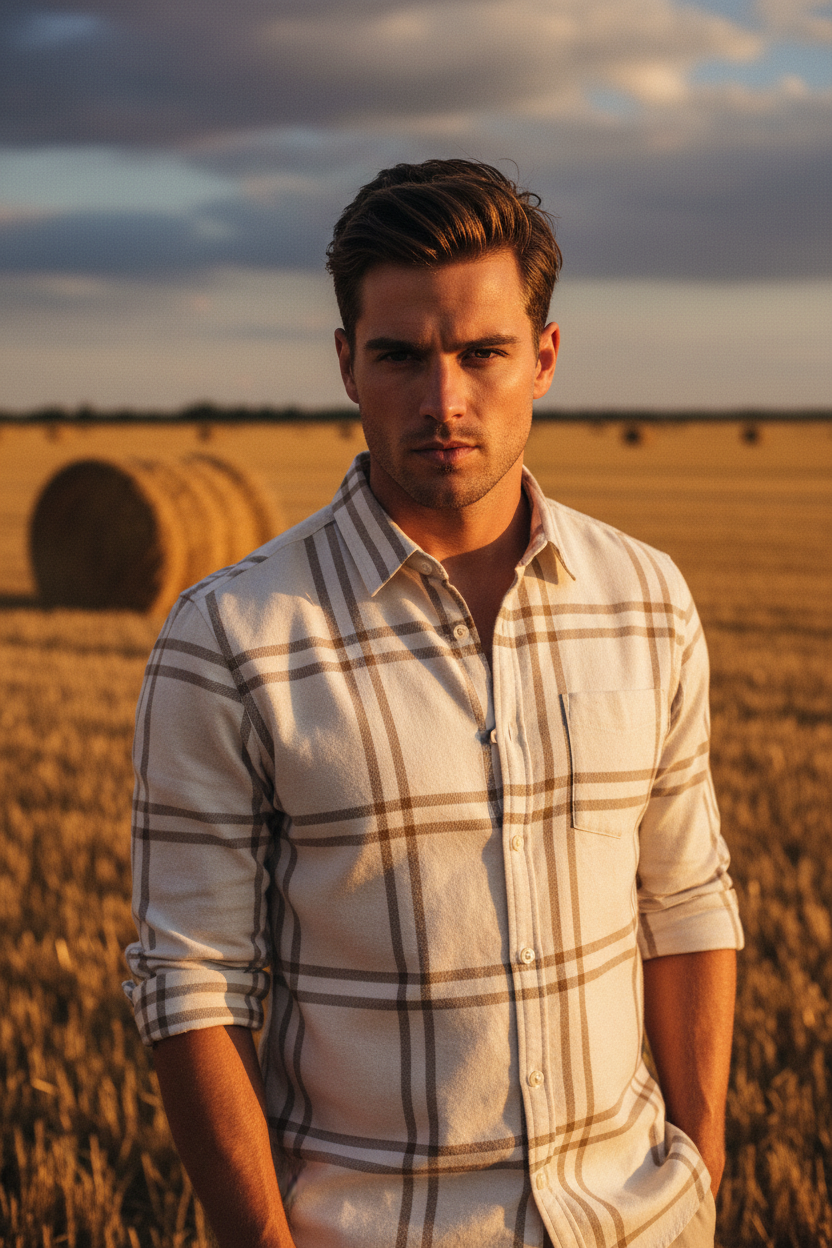 Front Porch Plaid Zoom Hay Field