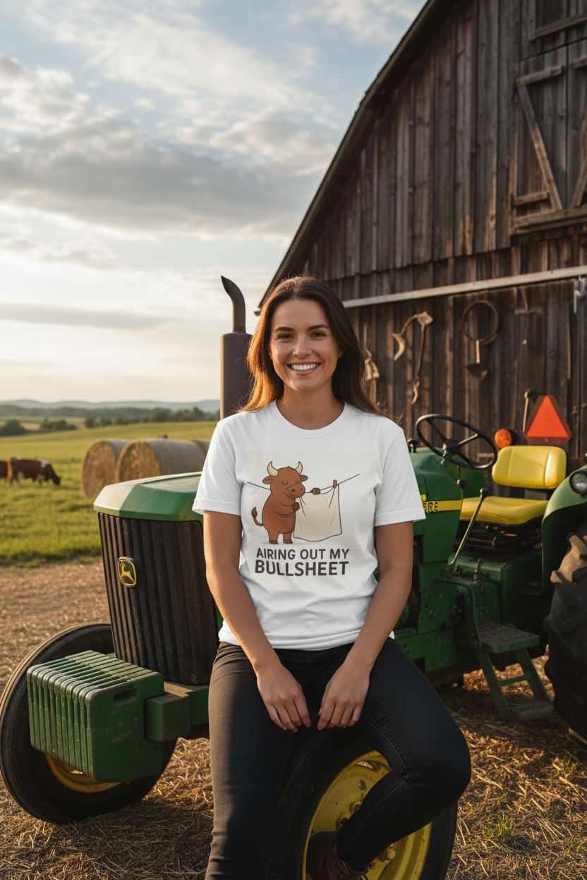 Funny Bullsheet Graphic Tee Mockup Alternative