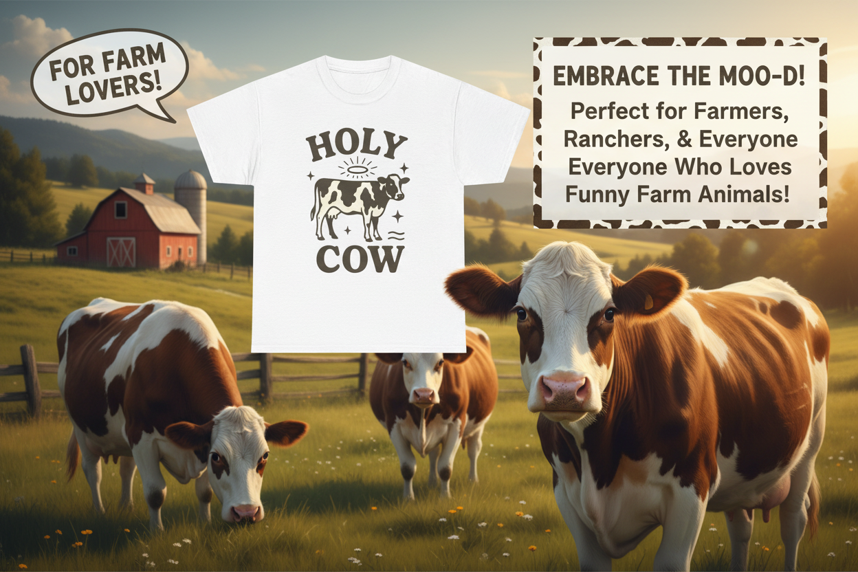 Funny Cow Life Unisex Tee Farm Lovers Banner
