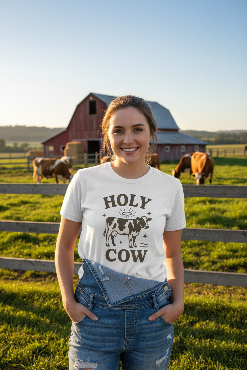 Funny Cow Life Unisex Tee Mockup