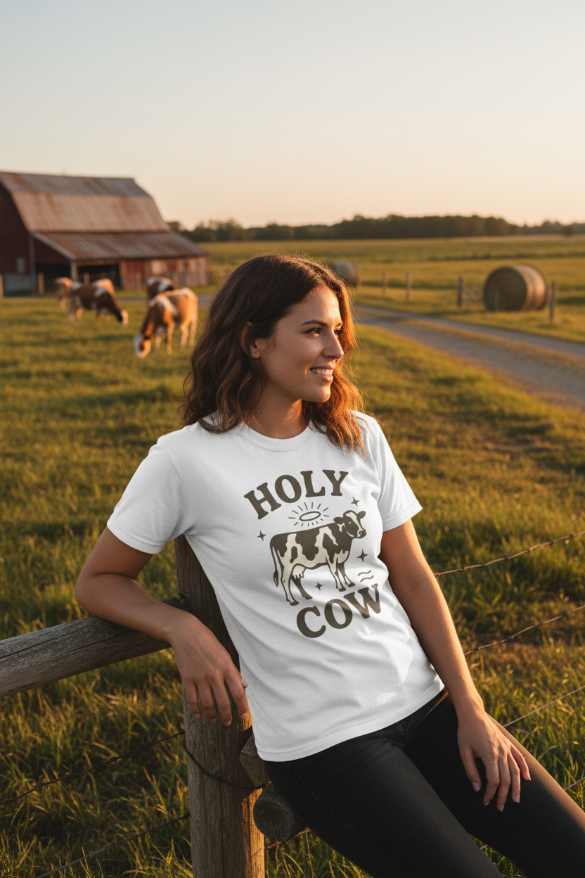 Funny Cow Life Unisex Tee Mockup