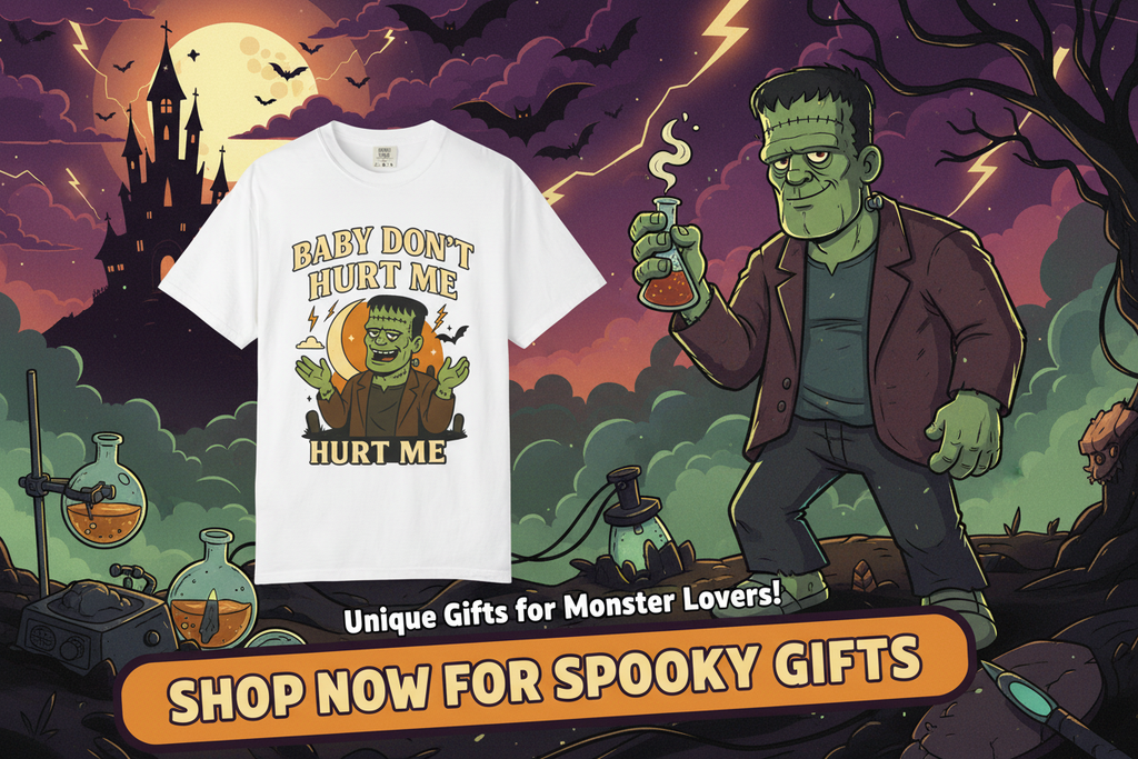 Funny Frankenstein Halloween T-Shirt Spooky Gifts Banner