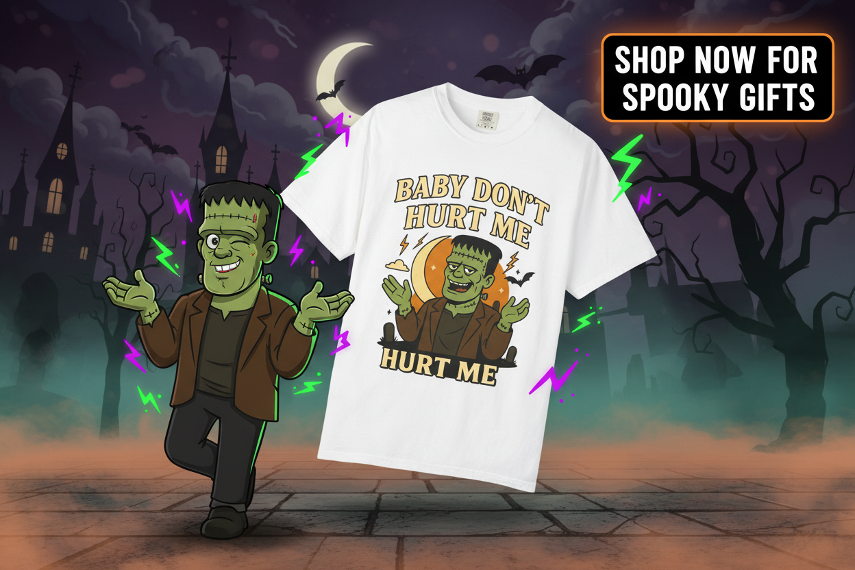 Funny Frankenstein Halloween T-Shirt Spooky Gifts Banner