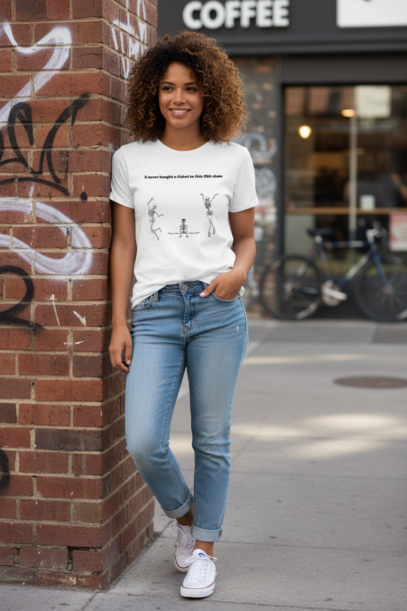 Funny Shit Show Tee Lady Model Mockup