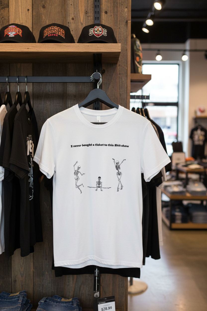Funny Shit Show Tee Store Display