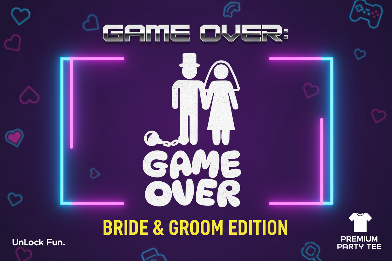 Game Over Bride & Groom bold banner ad