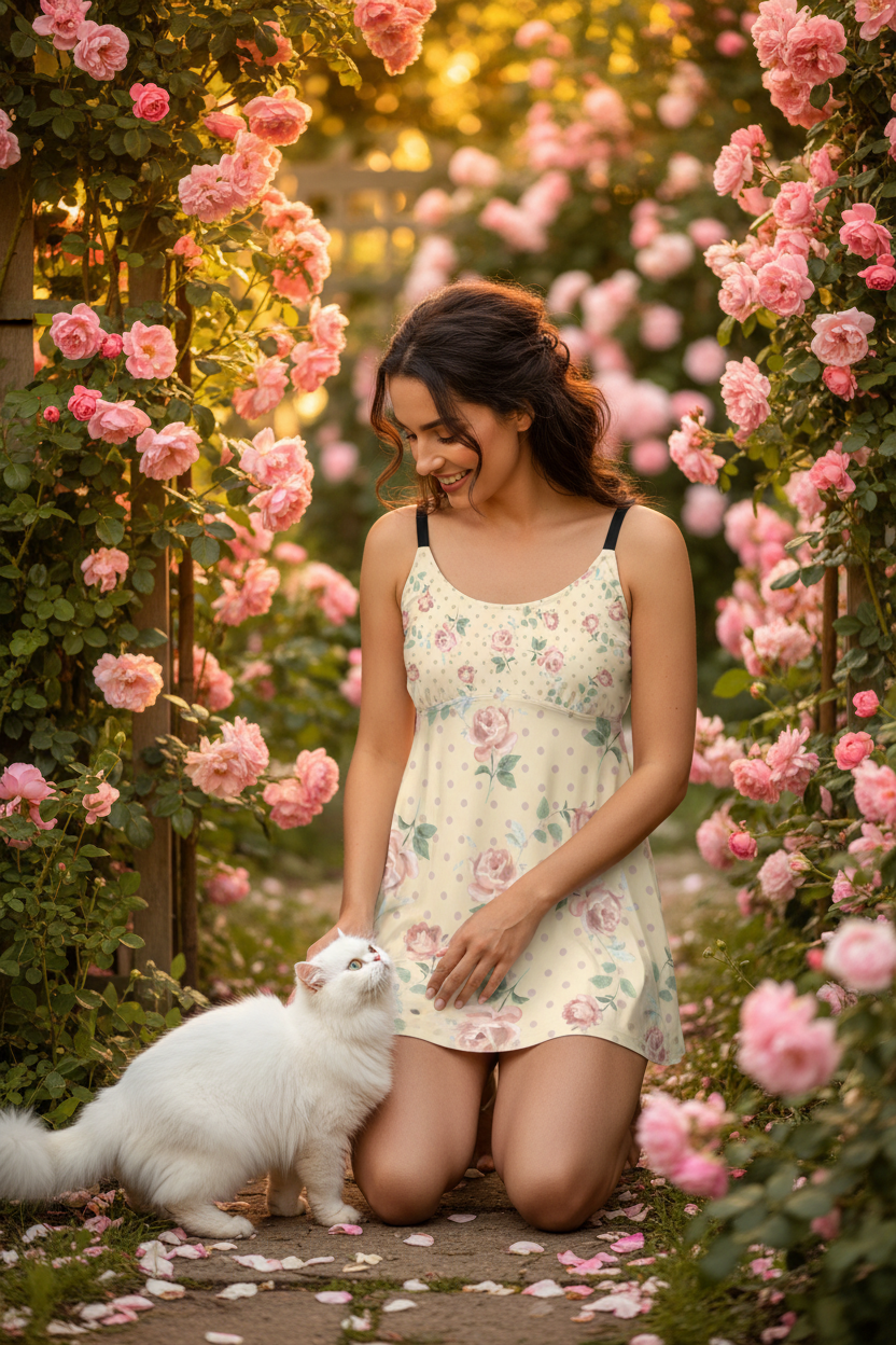 Garden Romance White Cat 2