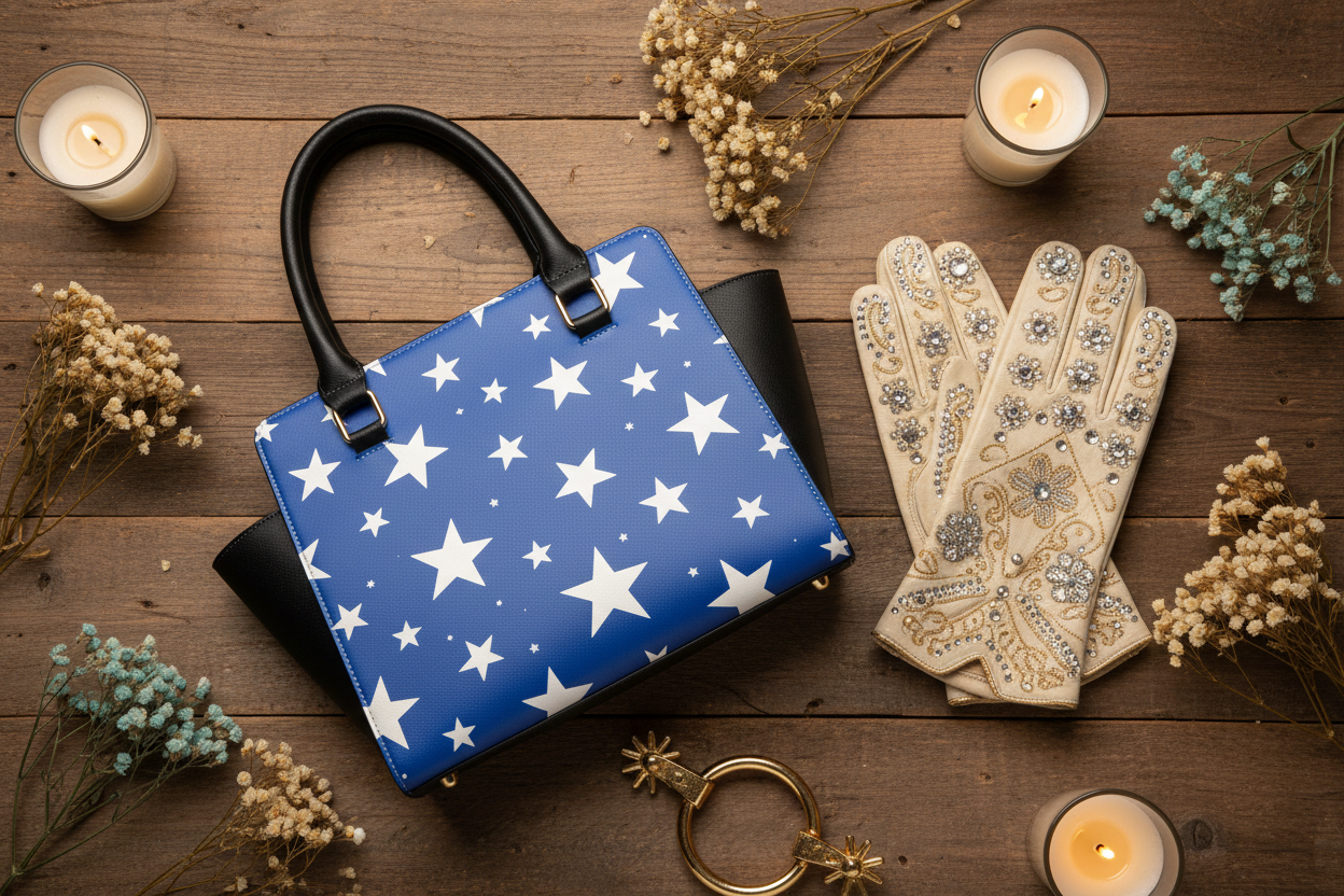 Glamorous Cowgirl Gloves with STAR STRUCK Tote
