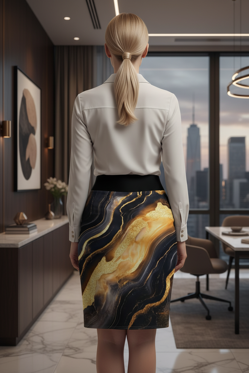 Gold Marble Skirt Back View