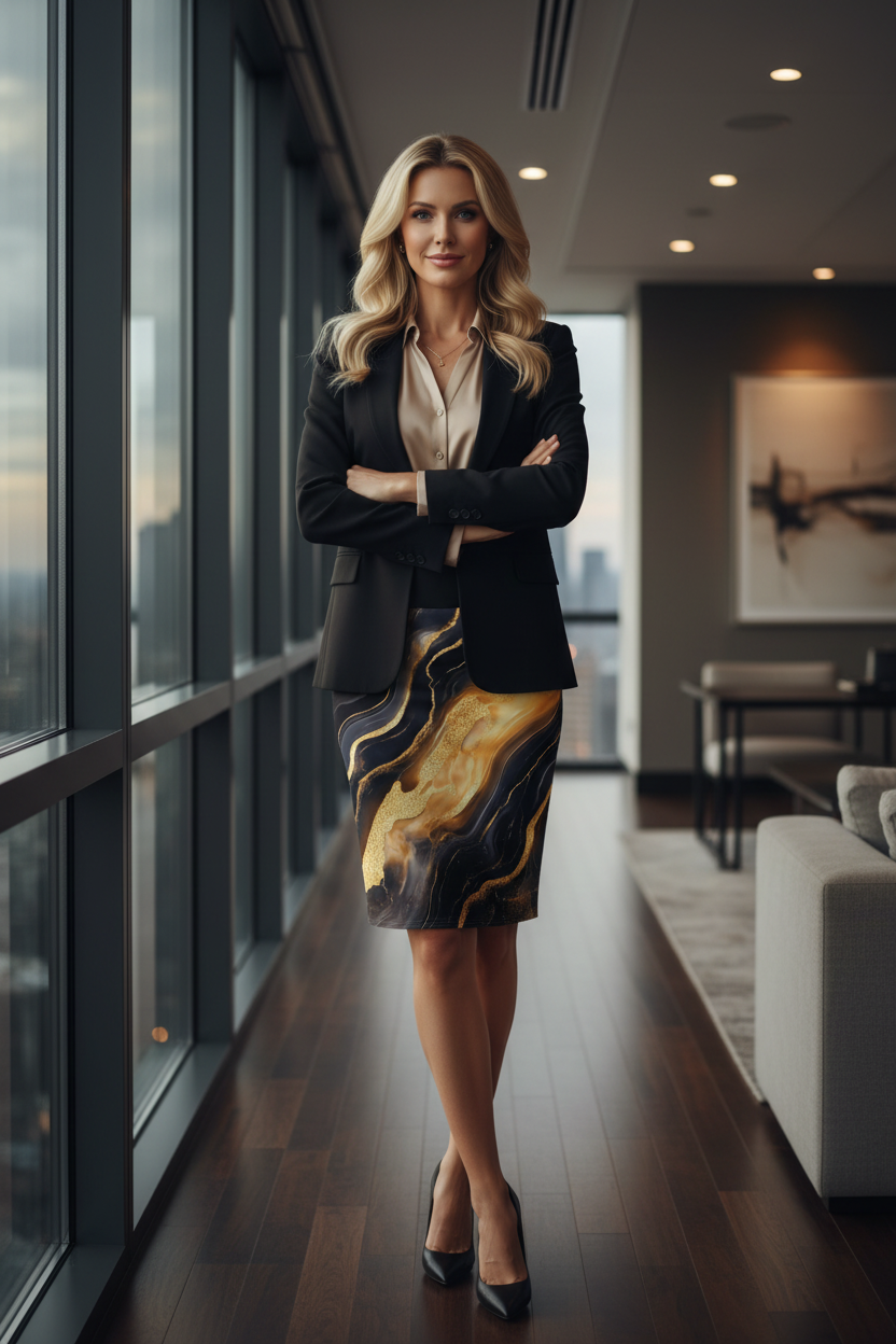 Gold Marble Skirt By Windows