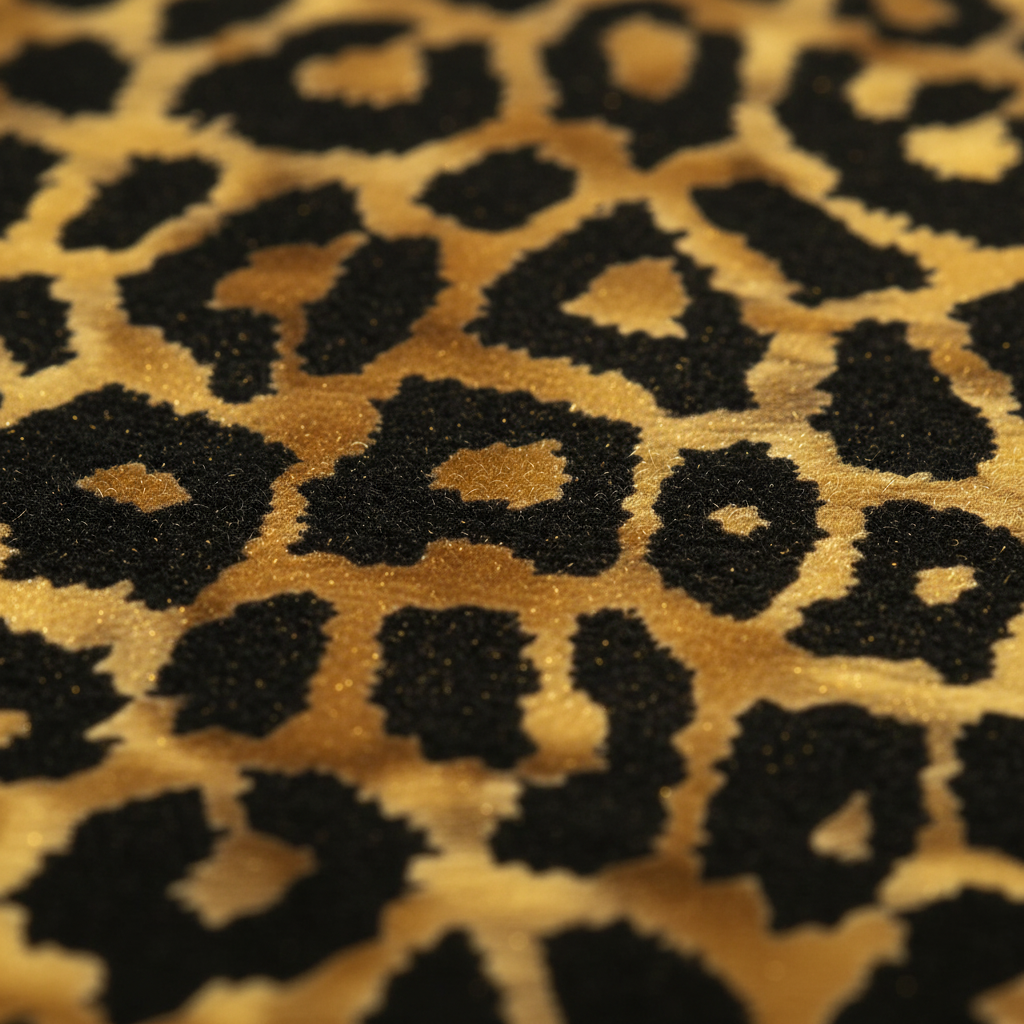 Golden Leopard Fabric Close-Up