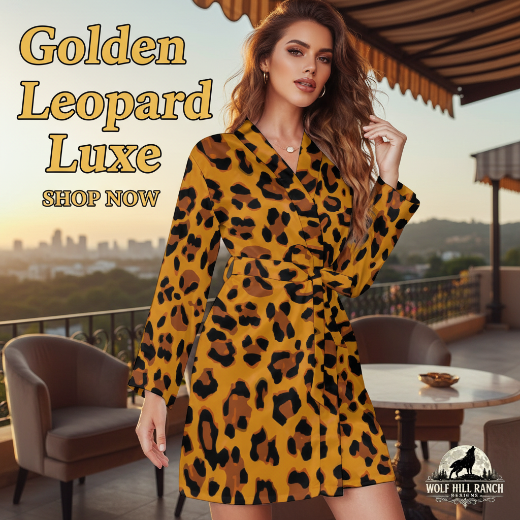Golden Leopard Luxe Robe - Social Media Ad