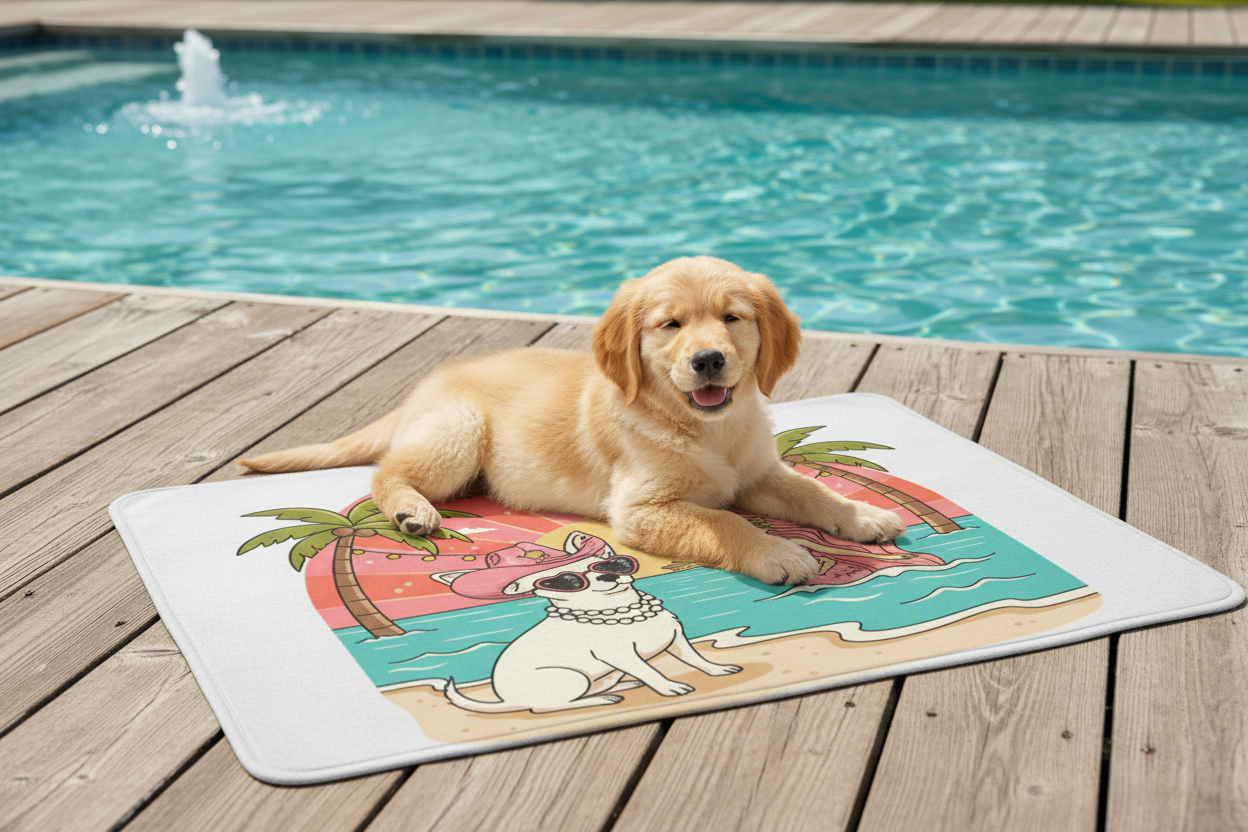 Golden Retriever Pool Mockup