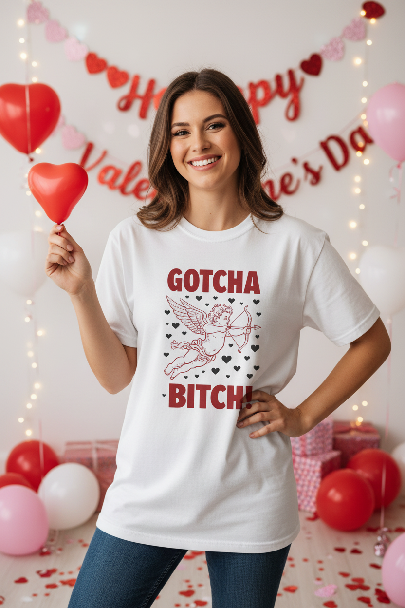 Gotcha Bitch Cupid Tee - Different Pose