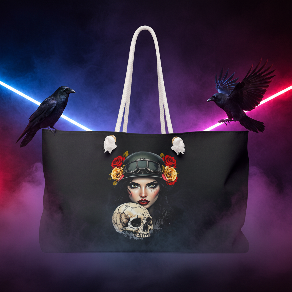 Gothic Pilot - Zoom with Smoke, Neon & Crow