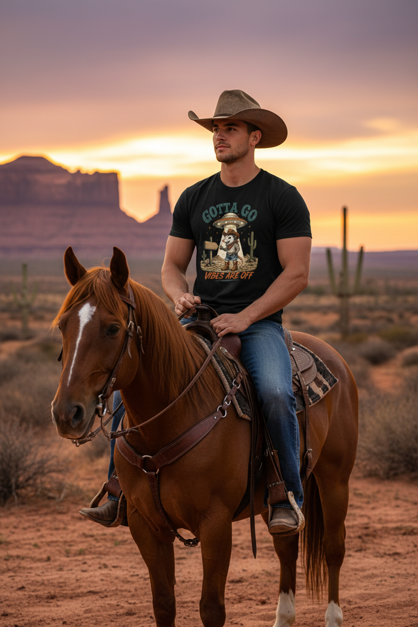 Gotta Go Vibes Are Off - Young Cowboy on Horse