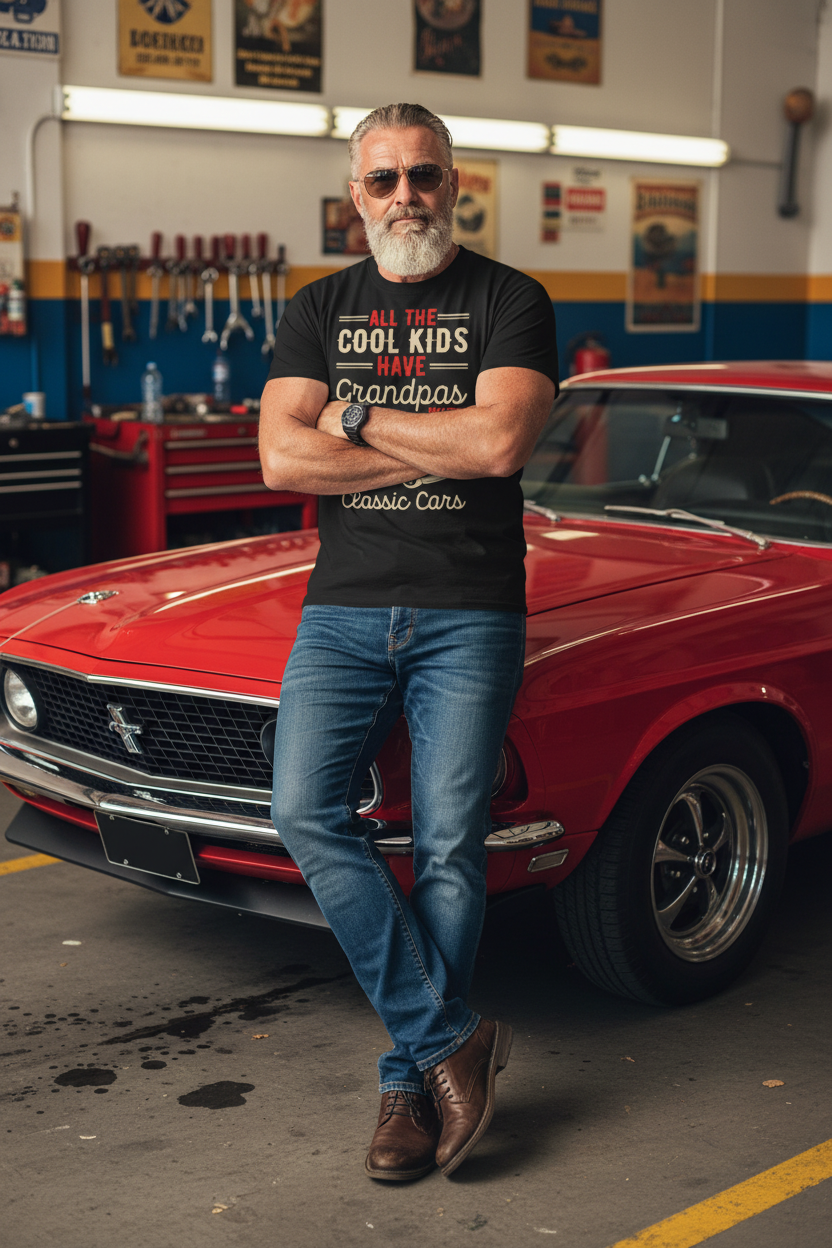 Grandpa with vintage car