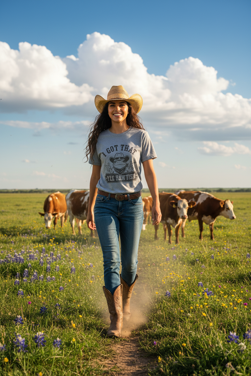 Gray Tee Country Girl Pasture