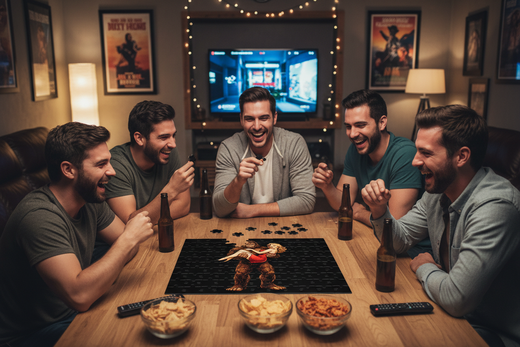 Guys Laughing at Party