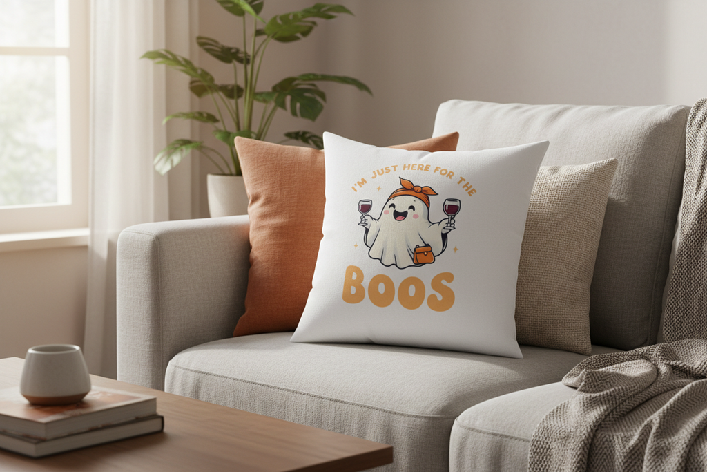Halloween Ghost Pillow - Realistic Mockup