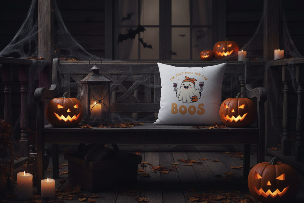 Halloween Ghost Pillow - Spooky Mockup Banner