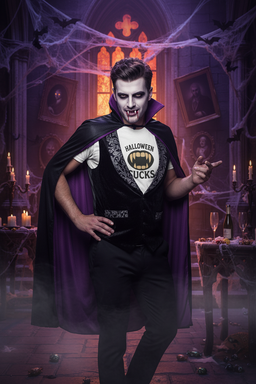 Halloween Sucks Male Vampire Mockup