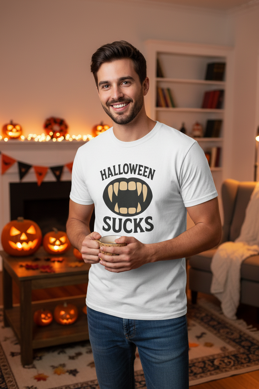 Halloween Sucks Man with Jeans Mockup