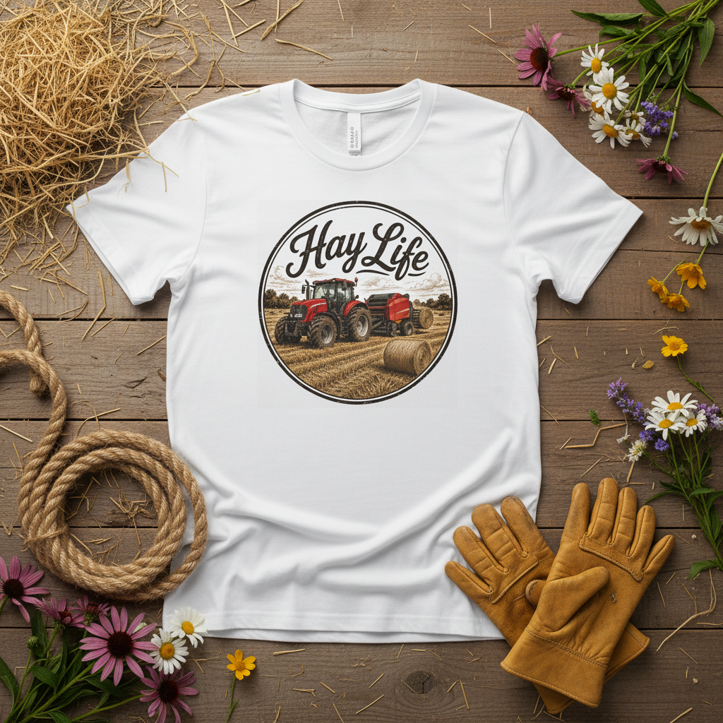 Hay Life Flat Lay Mockup