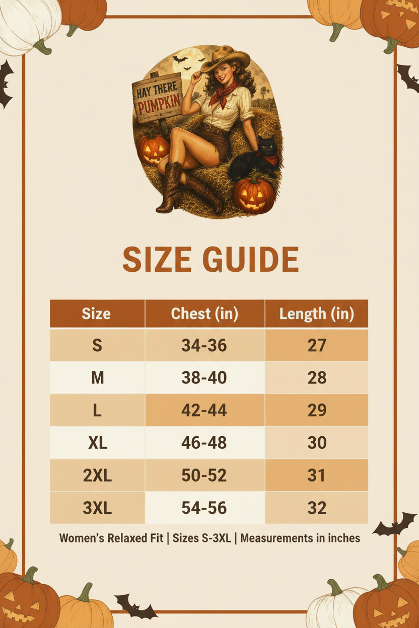 Hay There Pumpkin Size Chart