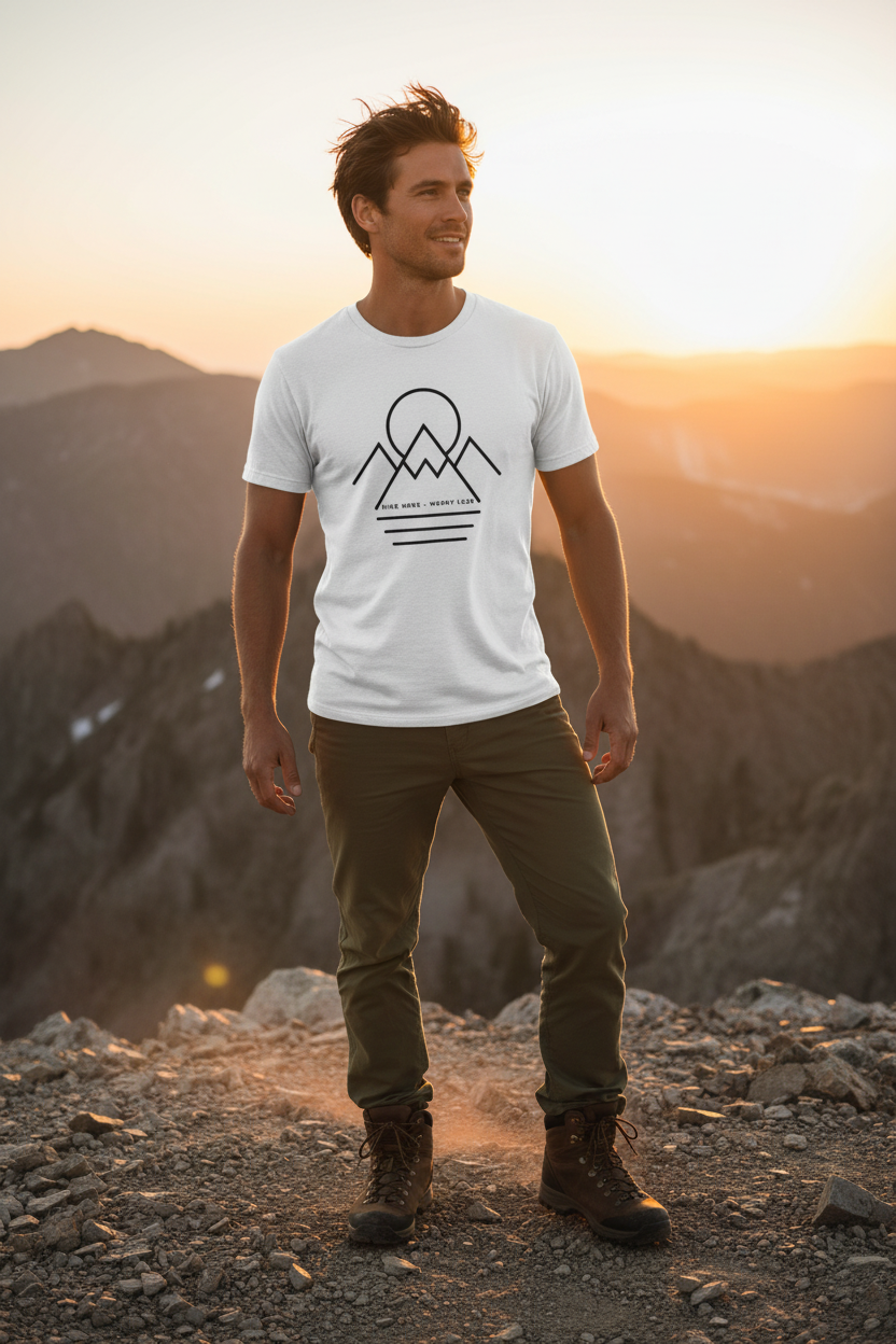 Hike More Worry Less — Man Mockup