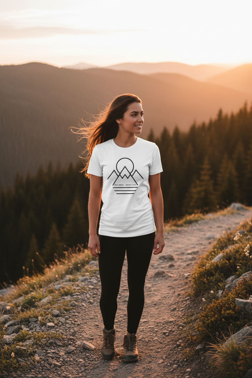 Hike More Worry Less — Woman Mockup