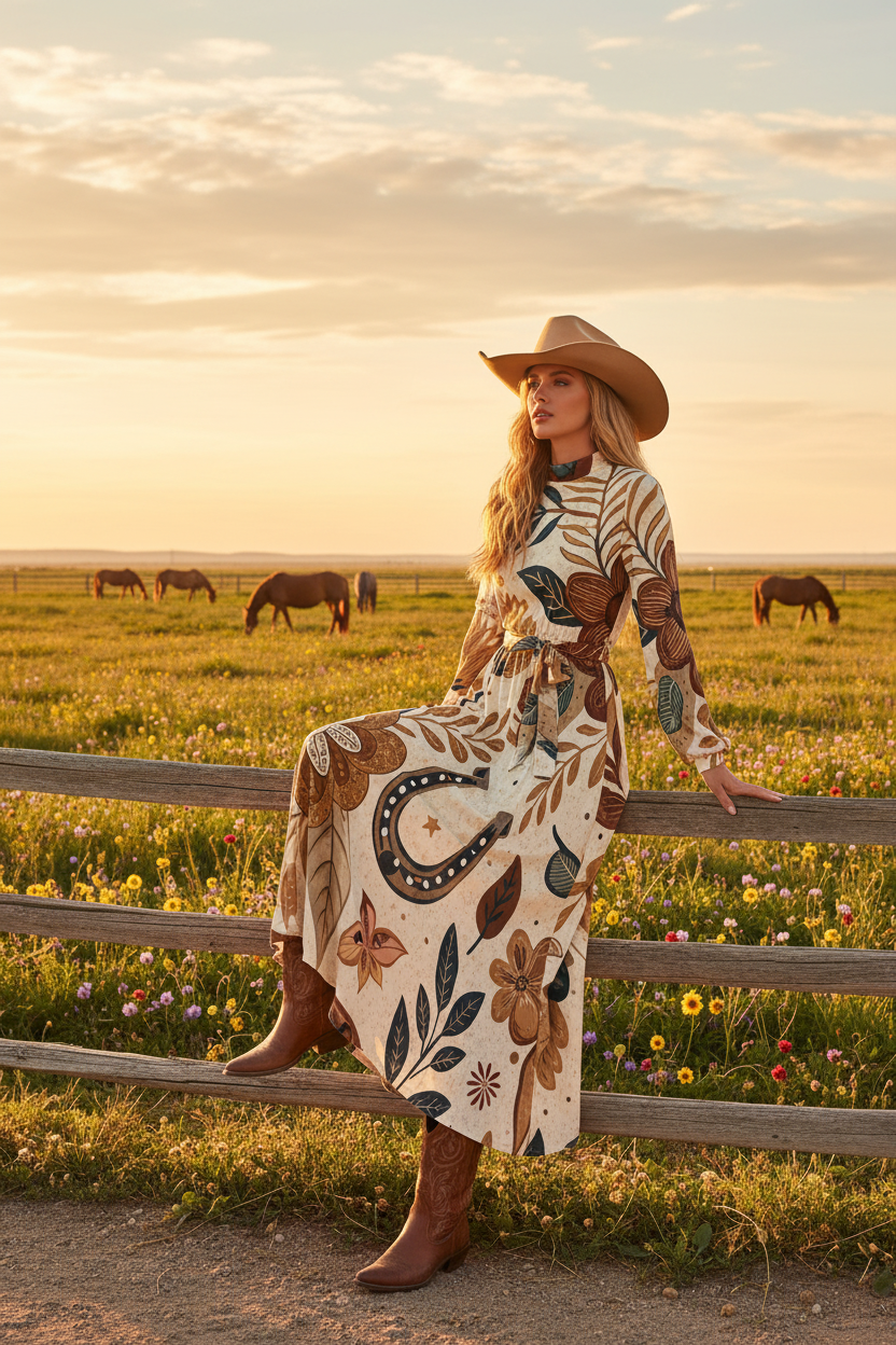 Horseshoe Botanical Dress Fence Sit