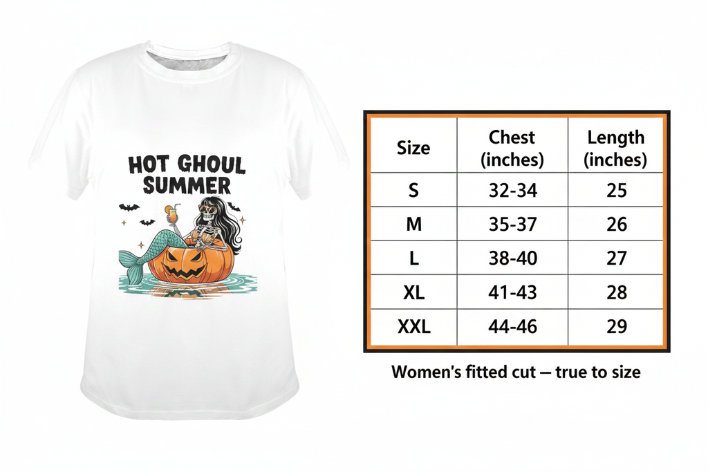 Hot Ghoul Summer - Size Chart